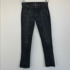 7 for all mankind black zipper jeans
